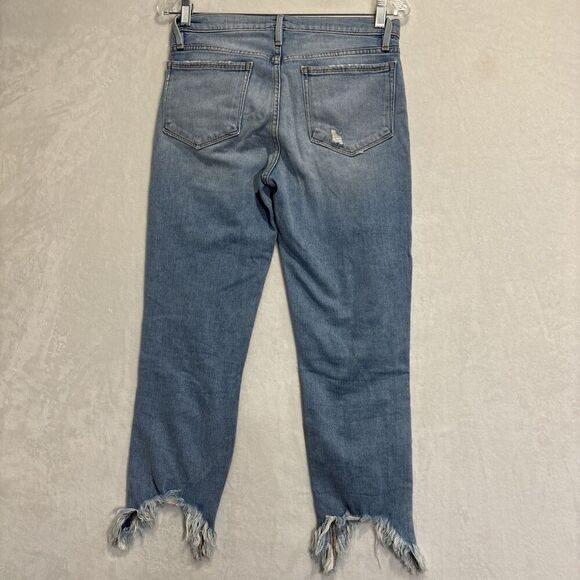 FRAME Jeans Size 27 Le Nouveau Straight Stiletto Hem Jeans Denim Distressed - Picture 5 of 16